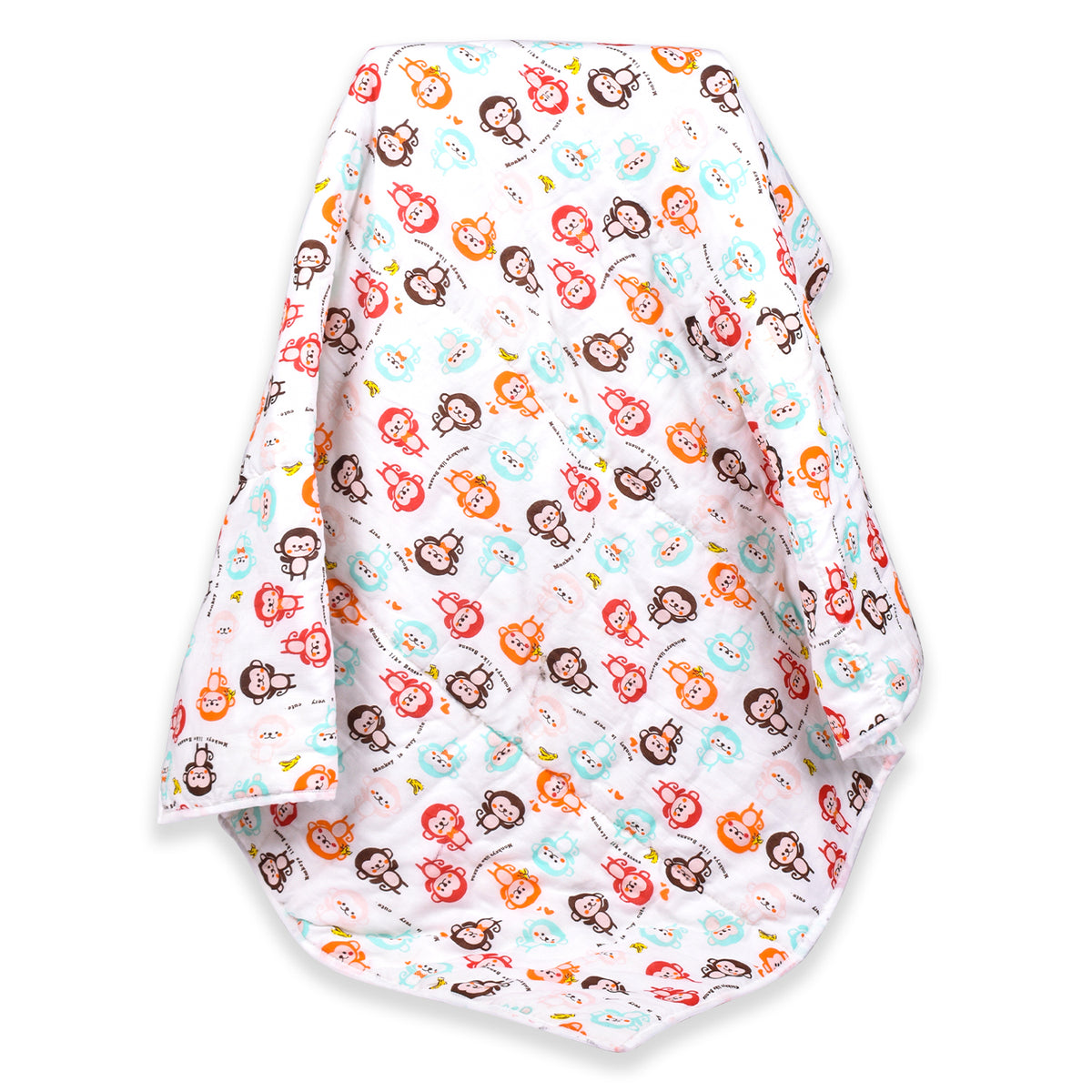 Baby AC Quilt Organic Cotton  - Colorful Monkey - 0-3 Years - 110X120Cms