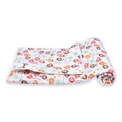 Baby AC Quilt Organic Cotton  - Colorful Monkey - 0-3 Years - 110X120Cms