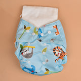 Baby Reusable Cotton Printed Pocket Diapers With 1 Inserts - Pack of 1 Lion