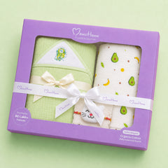 Rakhi Gift Set | Muslin Swaddle, Hooded Towel & Rakhi | Perfect For 0-12 Months | Pack of 3