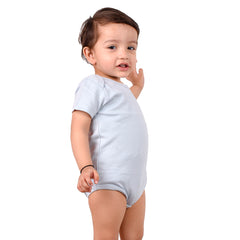 Baby Soft Organic cotton Unisex  Onesie Pack of 3 - Sky Blue, Beige Stripe, Peach - 0-3 Months