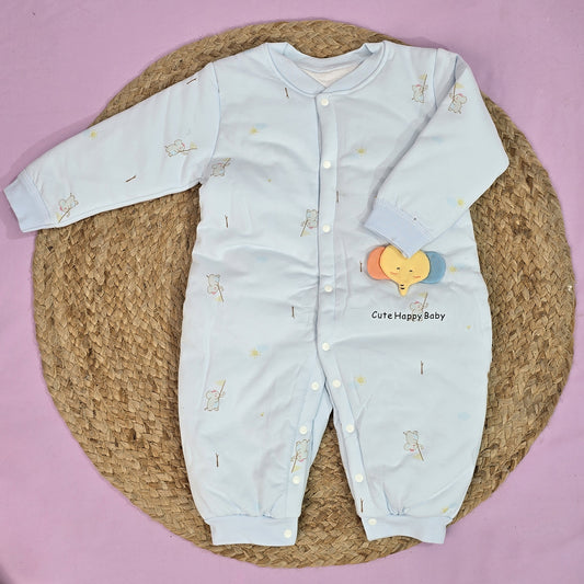 Organic Cotton Full Body Romper For Baby | Elephant | Pack of 1