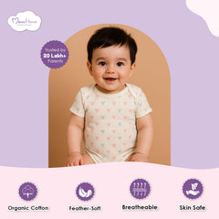 Newborn Baby Onesie –Organic Cotton Bodysuit | Soft, Breathable Infant Top for Girls | Baby Jumpsuit for 0-6 Months | Pack of 3