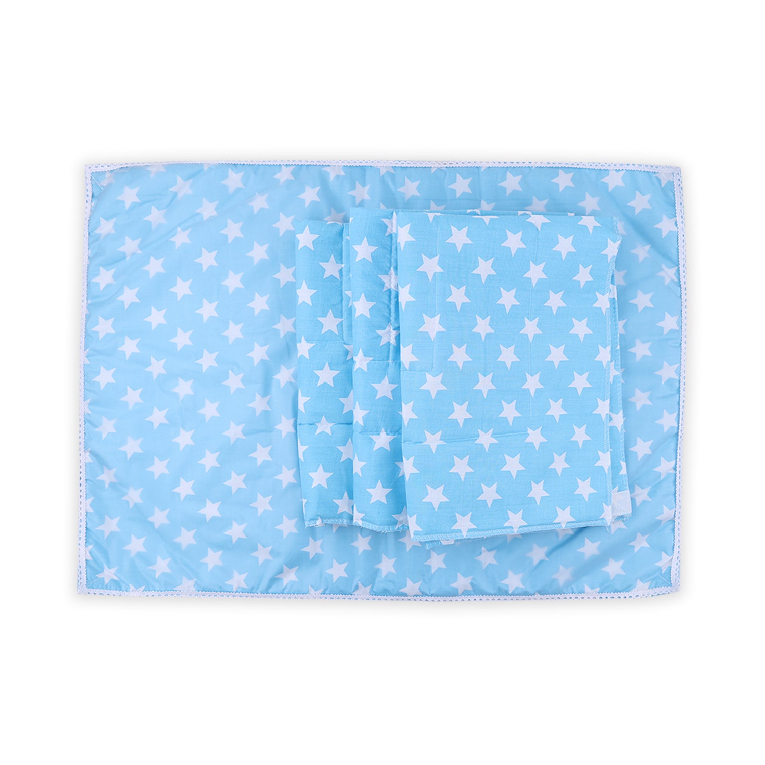 Baby Diaper changing Mat/ Sleeping Mat-4 Sheets |0-6 Months | Mixed - Blue