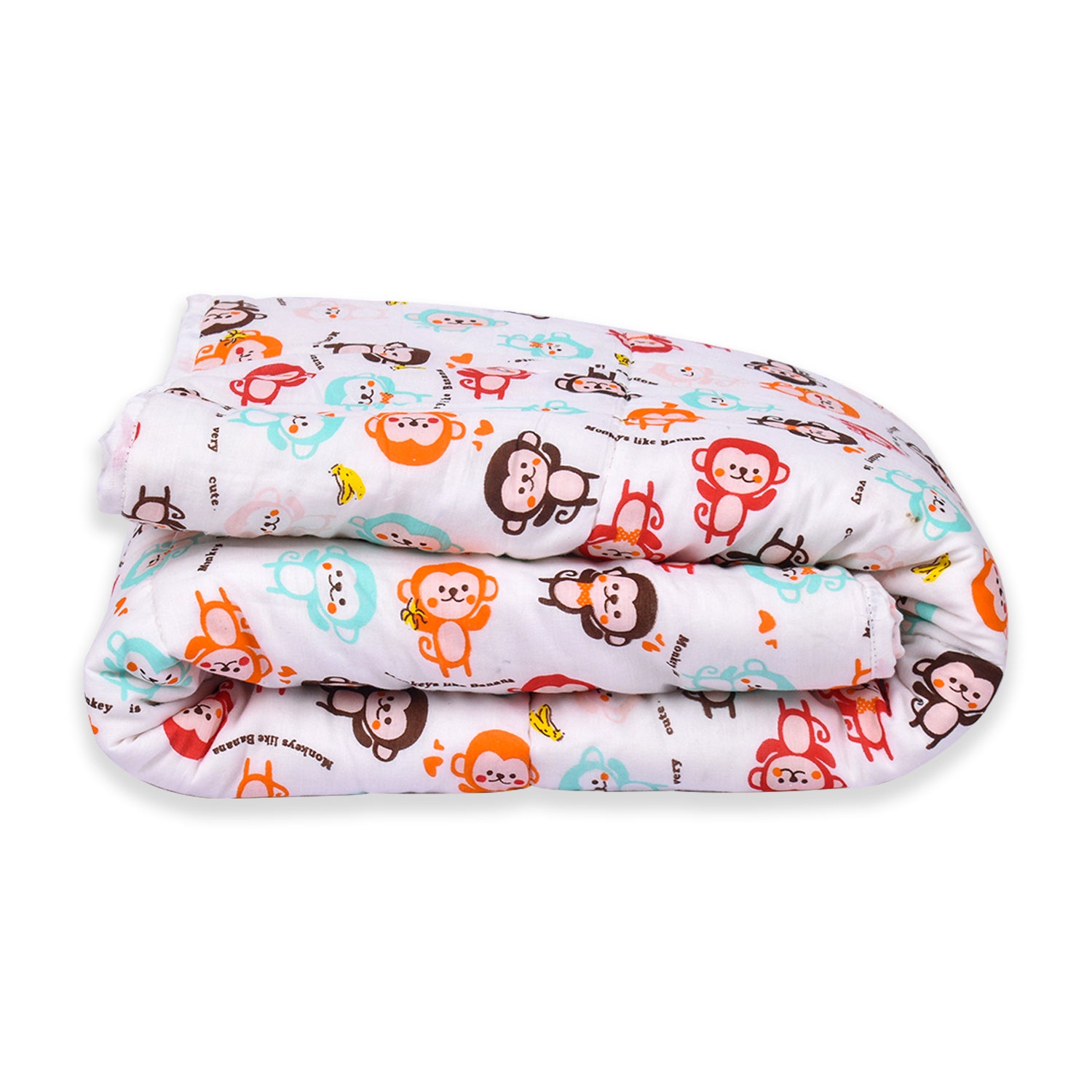 Baby AC Quilt Organic Cotton  - Colorful Monkey - 0-3 Years - 110X120Cms