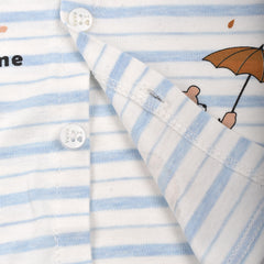 Baby's Warm Unisex Cotton Suit Set - 1 Pajama and 1 Shirt - Blue