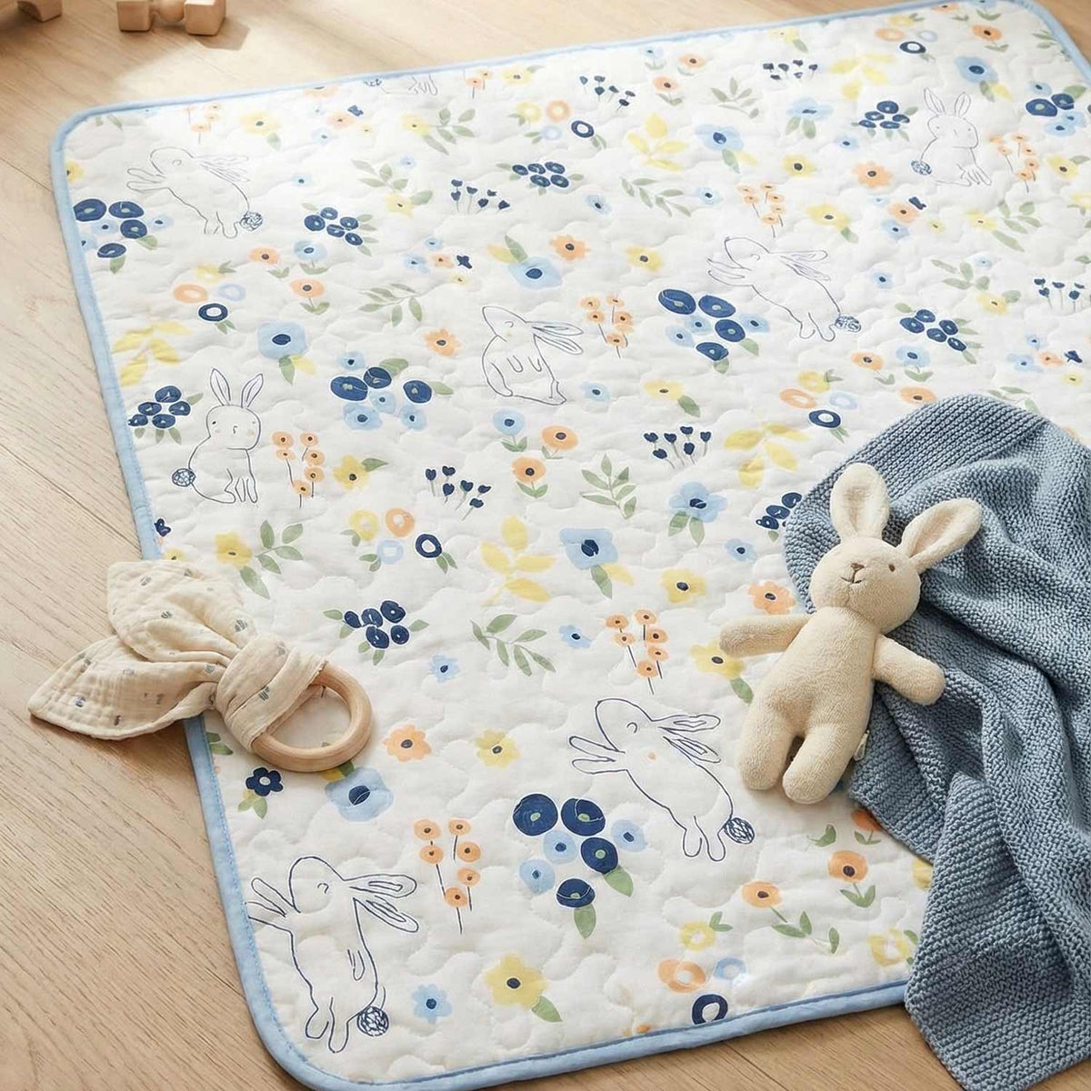 Organic Muslin Baby Play Mat | Soft Cotton Baby Floor Mat for Newborns & Toddlers | Washable & Skin-Friendly Playmat | 100x100 CM