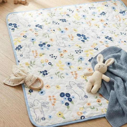 Organic Muslin Baby Play Mat | Soft Cotton Baby Floor Mat for Newborns & Toddlers | Washable & Skin-Friendly Playmat | 100x100 CM