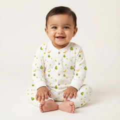 Organic Cotton New Born Baby Full Body Romper | New Born Baby Clothing | Avocado | 0-12 Months | Pack of 1