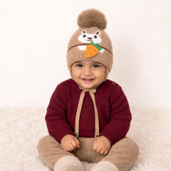 Winter Warm Woolen Baby Cap For 0–12 Months | Soft Infant Beanie Hat | Newborn Winter Headwear | Pack of 3