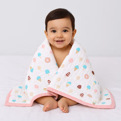 Organic Cotton 6 Layer Muslin Blanket | Super Soft Cotton Kids Blanket | 100X70 CM | 0-12 Months | Pack of 1