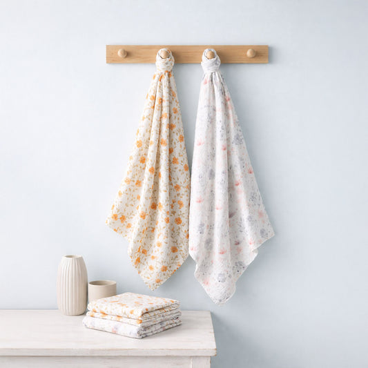 Baby Muslin Cloth Swaddle | 100X100 CM | 0-12 Months | Pack of 2