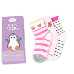 Organic Cotton Anti-Skid Socks for Boys & Girls | Non-Slip Grip Socks | Mixed Prints & Designs | Pack of 2