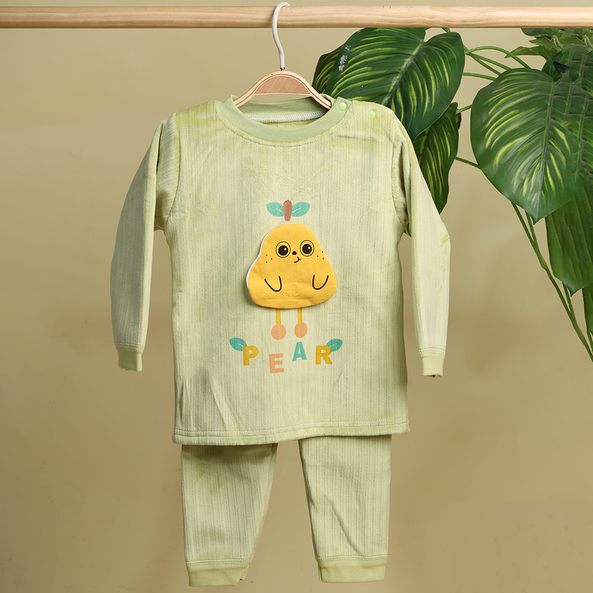 Winter Warm Full Sleeve Co-ord Sets For Baby | Cotton Baby Clothing Set | Pear | Set of 1