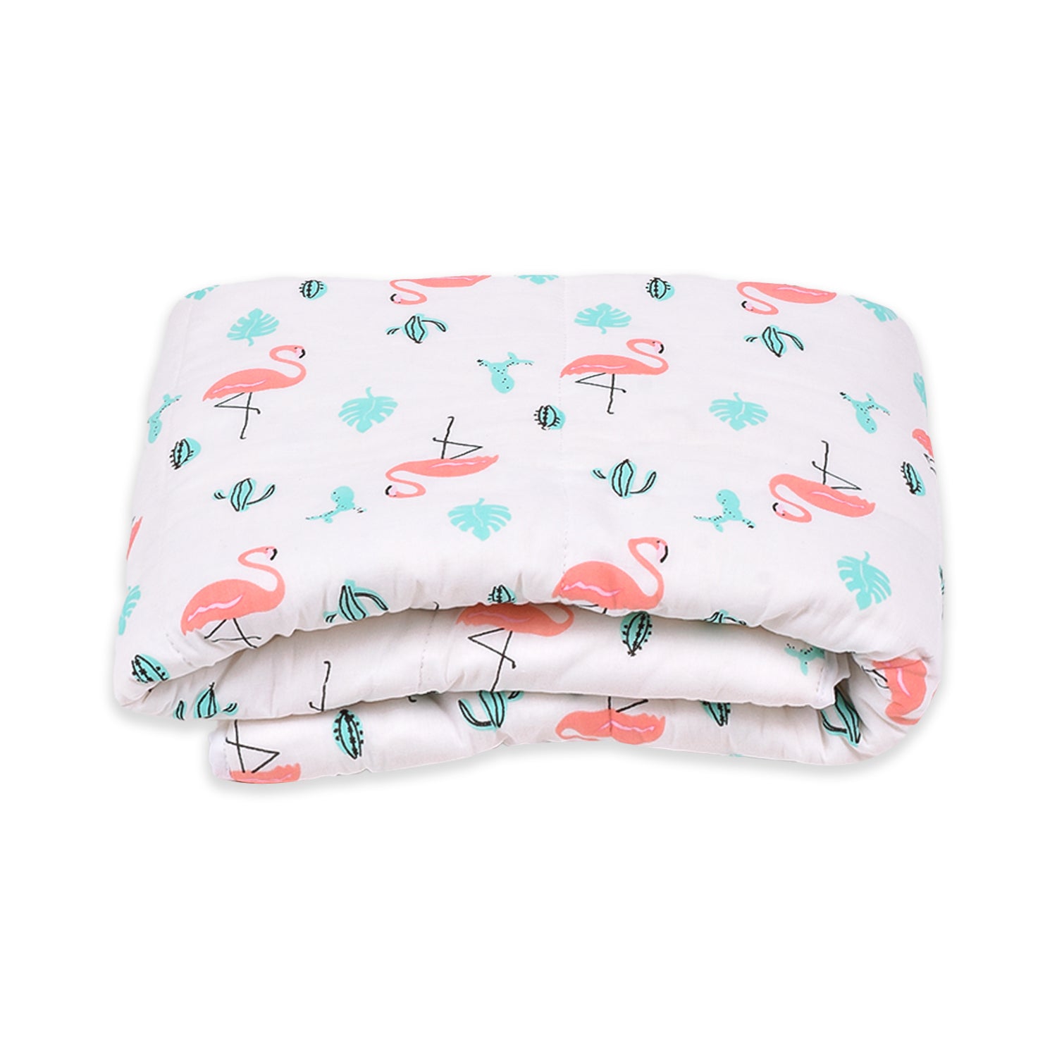 Baby Ac Quilt Blanket cum Bedspread- 0-3 Years - 100*120 cm - Flamingo