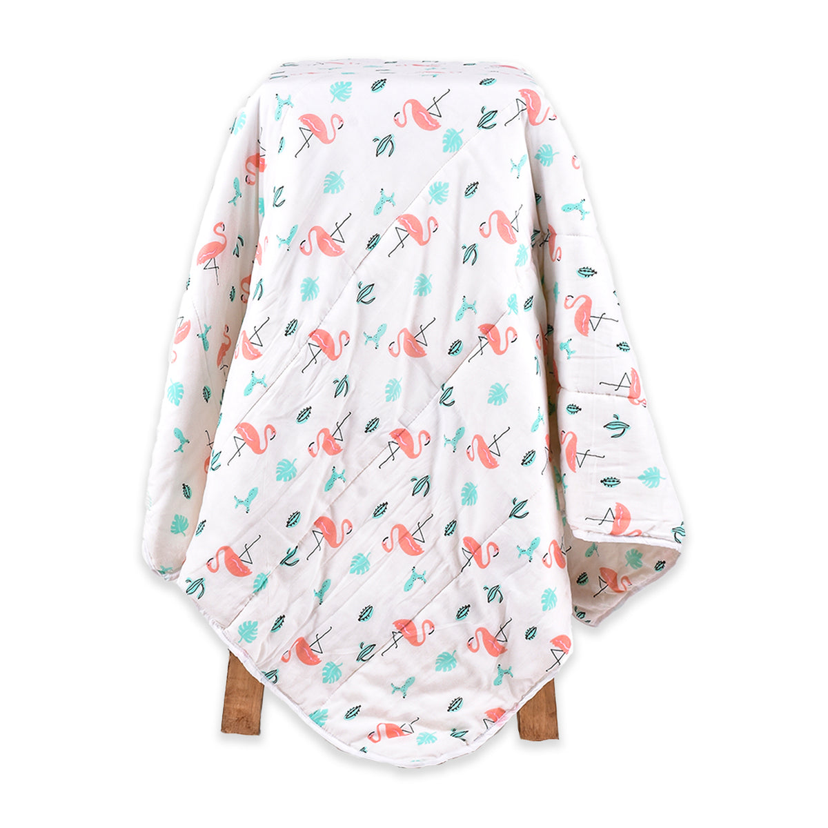 Baby Ac Quilt Blanket cum Bedspread- 0-3 Years - 100*120 cm - Flamingo