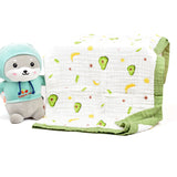 Baby Muslin 6 Layer Muslin blanket Cum Towel - 100X100 CM - (0-3 Years) Pack Of 1 Avocado