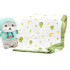 Baby Muslin 6 Layer Wash Towel- 100X100 CM - (0-3 Years) Pack Of 1 Avocado