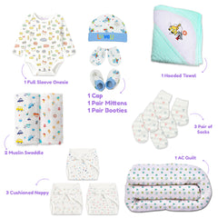 Winter Hospital Kit For Newborn Baby | New Born Baby Essentials Gift Combo | 26 Items | Mixed Design