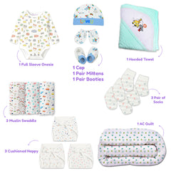 Winter Hospital Kit For Newborn Baby | New Born Baby Essentials Gift Combo | 27 Items | Mixed Design