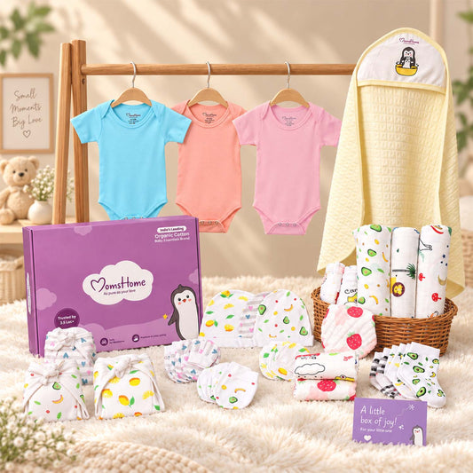 New Born Baby Essentials Gift Combo Box  0-6 Months - 27 Items