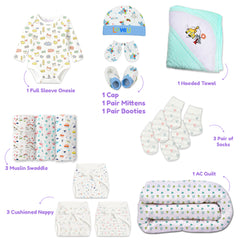 Winter Hospital Kit For Newborn Baby | New Born Baby Essentials Gift Combo | 29 Items | Mixed Design
