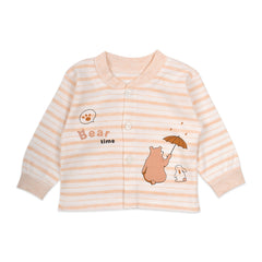 Baby's Warm Unisex Cotton Suit Set - 1 Pajama and 1 Shirt - Peach