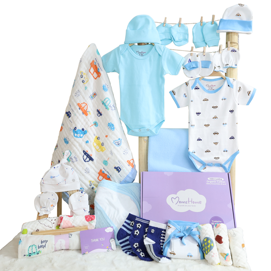 Hospital Kit for Newborn baby | New Born Baby Home Coming Outfit | Organic Cotton Gift Set | 0-6 Months | 25 Items | Mixed Designs