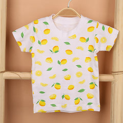 Kids Organic Cotton Co-Ord Set | T-Shirt & Shorts | Lemon