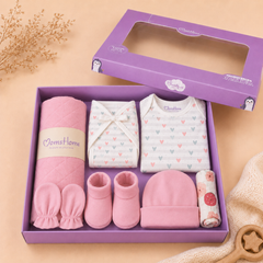 Organic Cotton Baby Essentials Gift Set | Baby Shower Gift Hamper | Baby Clothing Gift Combo | Pack of 7