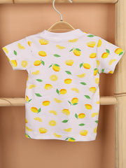 Kids Organic Cotton Co-Ord Set | T-Shirt & Shorts | Lemon