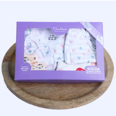 Organic Cotton Baby Essentials Gift Set | Baby Shower Gift Hamper | Baby Clothing Gift Combo | 0-6 Months | Little Heart | Pack of 7