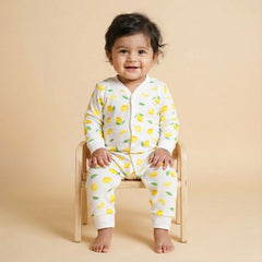Kids Organic Cotton Full Body Romper | Lemon