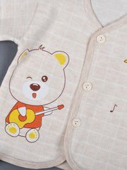 Baby's Warm Unisex Cotton Suit Set- 1Pajama and 1Shirt- Peach Check