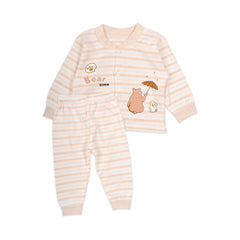 Baby's Warm Unisex Cotton Suit Set - 1 Pajama and 1 Shirt - Peach