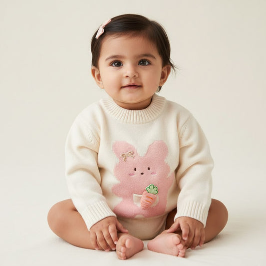 Winter Warm Woollen Full Sleeve Sweater For Baby | Bunny | Pack of 1