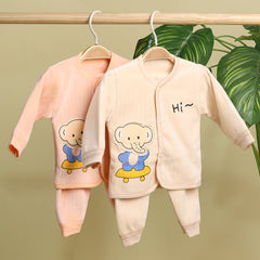 Winter Warm Full Sleeve Co-ord Sets For Baby | Cotton Baby Clothing Set | Elephant | Set of 1