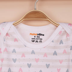 Organic Cotton Baby Full & Half Sleeve Onesie | Little Hearts | Pack of 2