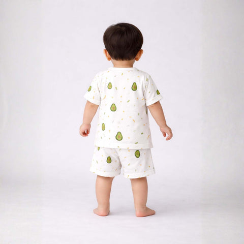 Organic Cotton T-Shirt & Shorts Co-ord Set for Kids | Avocado Summer ...
