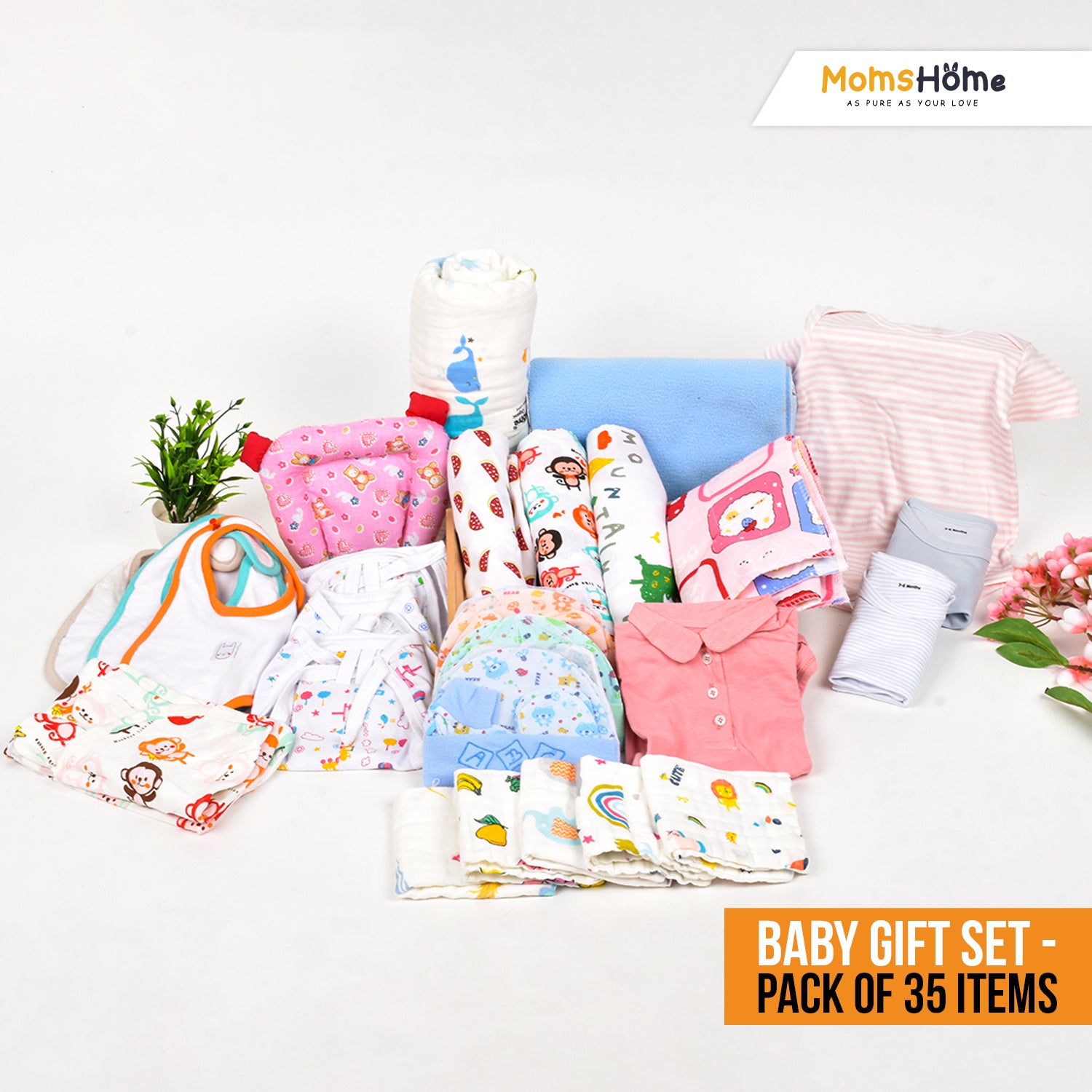New Born Baby Essentials Gift Combo Box -0-6 Months- 35 Items