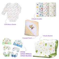 Winter Hospital Kit For Newborn Baby | New Born Baby Essentials Gift Combo | 35 Items | Mixed Design