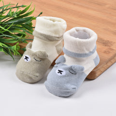 Moms Home Kids Unisex Organic Cotton Ankle-Length Antiskid Bootie Socks, 0-6 Months