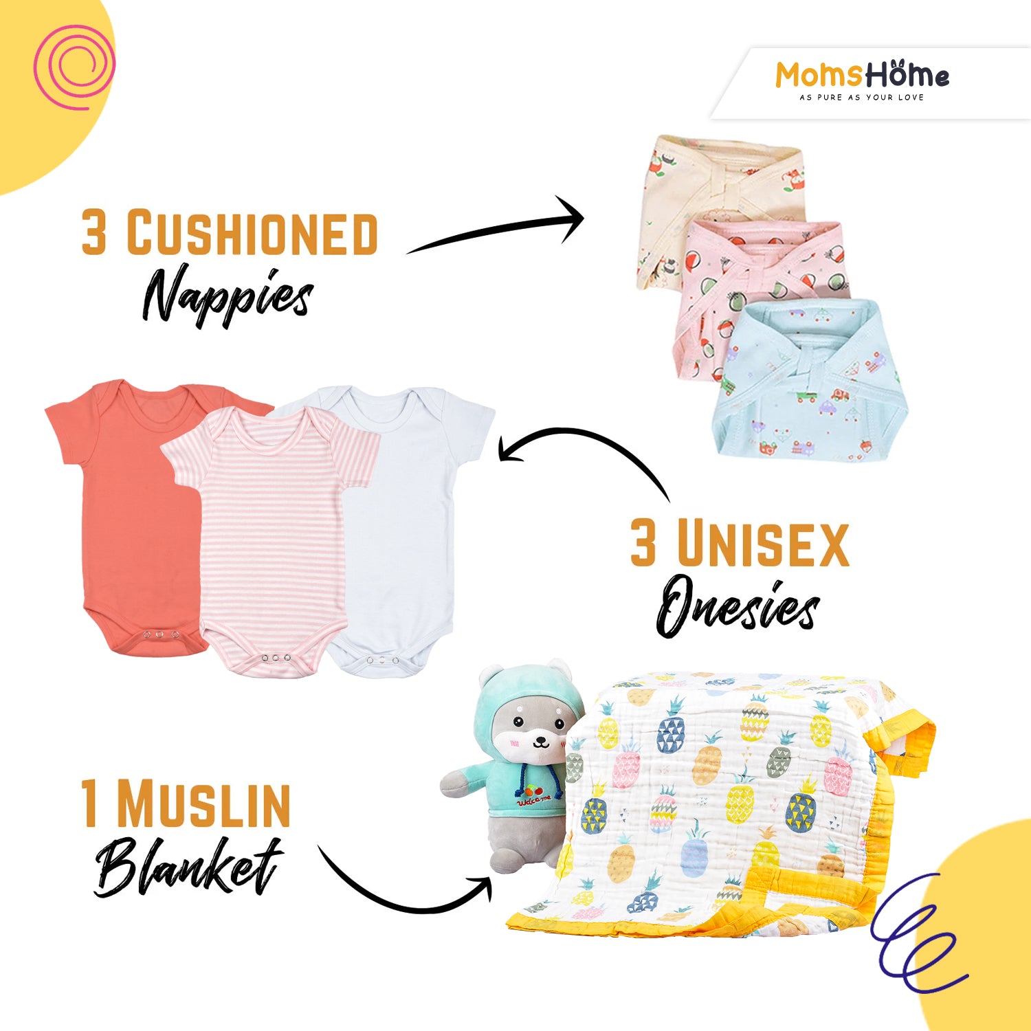 New Born Hospital Bag Essentials Combo-0-6 Months- 39 Items