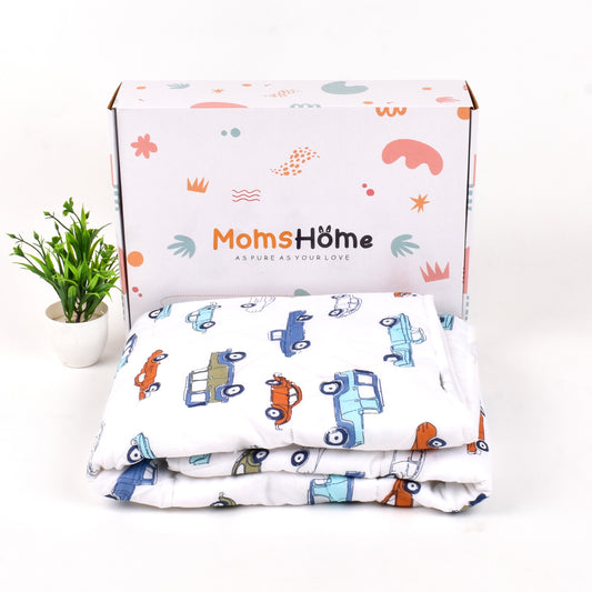 Baby Ac Quilt Blanket cum Bedspread- 0-3 Years - 100*120 cm - Car