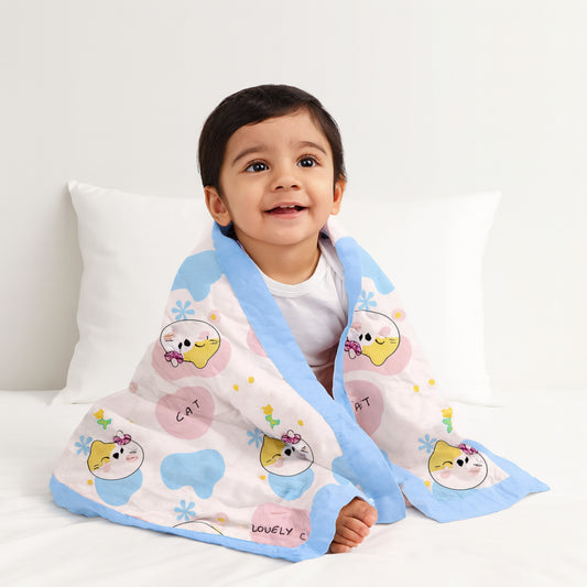 Organic Cotton 6 Layer Muslin Blanket | Super Soft Cotton Kids Blanket | 100X70 CM | 0-12 Months | Pack of 1