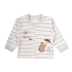 Baby's Warm Unisex Cotton Suit Set - 1 Pajama and 1 Shirt - Grey