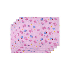 Baby Diaper changing Mat/ Sleeping Mat-4 Sheets| 0- 6 Months | Mixed - Pink