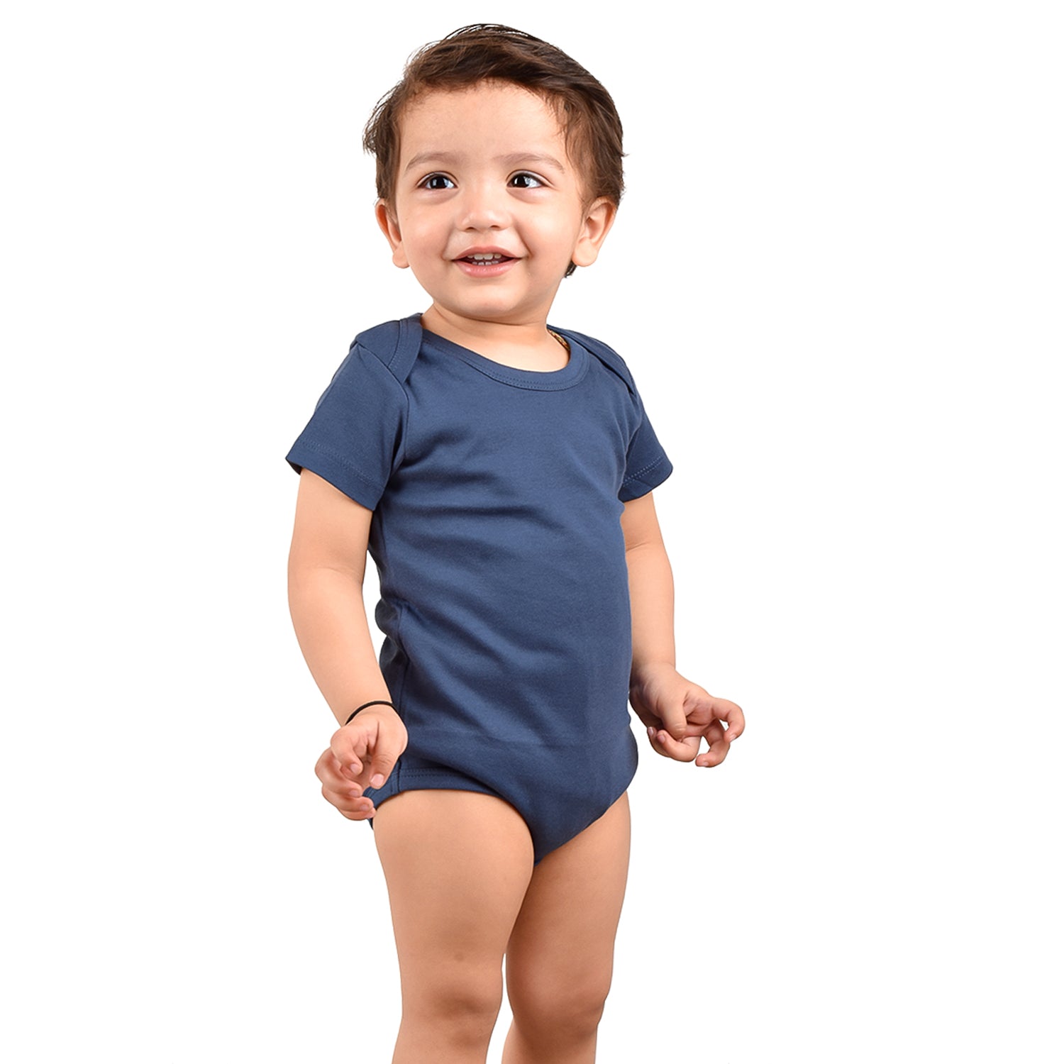 Baby Soft Organic cotton Unisex  Onesie/BodySuit - Navy, Sky Blue & Dark Blue Striped - Pack of 3