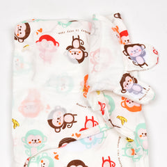 Baby Swaddle Adjustable Infant wrap- 0-3 Months -Pack of 2 -Monkey-Car