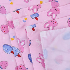 Baby Diaper changing Mat/ Sleeping Mat-4 Sheets| 0- 6 Months | Mixed - Pink